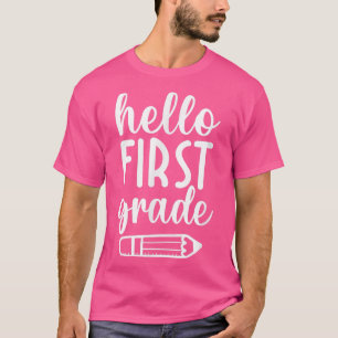 Camiseta Hola primer grado de vuelta a la escuela Maestros 