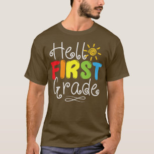 Camiseta Hola Primer Grado De Vuelta A La Escuela Primer Pr