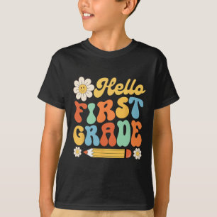 Camiseta Hola Primer Grado De Vuelta A Los Niños Maestros