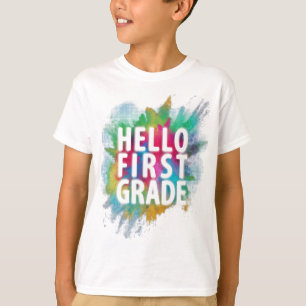 Camiseta ¡Hola primer grado! Grado divertido de vuelta a l