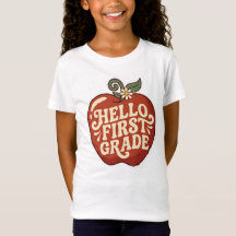 Hola Primer Grado Manzana Retro Regreso a la escue