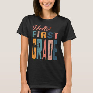 Camiseta Hola primer grado primer día de escuela maestro de