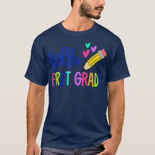 Camiseta Hola Primer Grado Primer Día Primer Grado De Vuelt