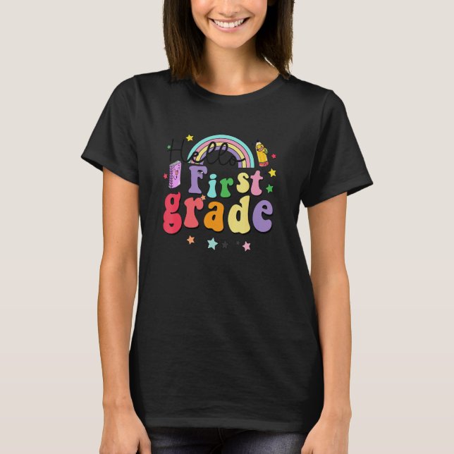Camiseta Hola, primer grado, profesores de primer grado a (Anverso)