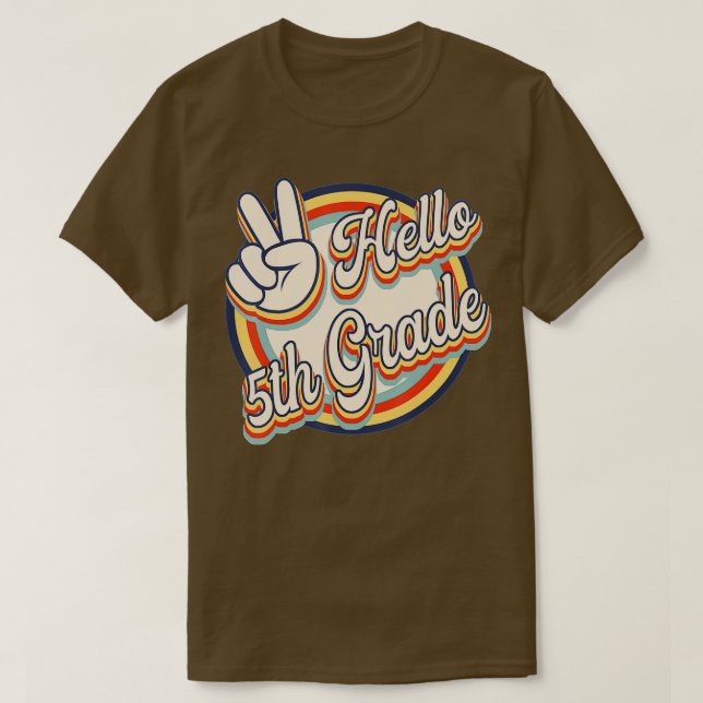 Camiseta Hola profesor de 5° grado y estudiante retro de vu (Diseño del anverso)
