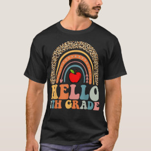 CAMISETA HOLA, PROFESOR DE 7º GRADO LEOPARD RAINBOW DE VUEL