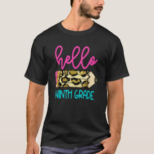 Camiseta Hola profesor de 9° grado de Leopard Pencil Cute