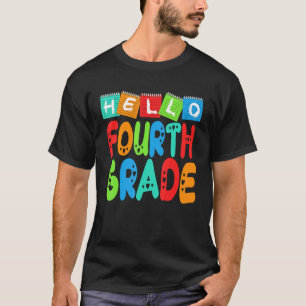 Camiseta Hola profesor de cuarto grado de primer día escola