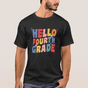 Camiseta Hola profesor de cuarto grado Niños Groovy Retro H