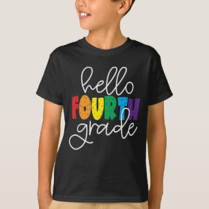 Camiseta Hola profesor de cuarto grado T-S de cuarto grado