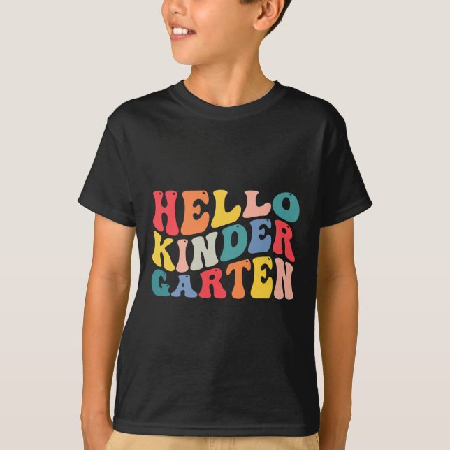 Camiseta hola profesor de equipo de kindergarten de vuelta  (Anverso)