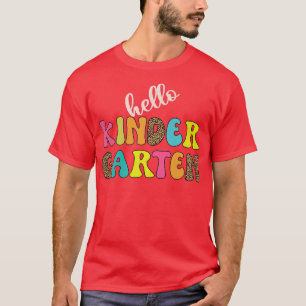 Camiseta Hola, profesor de Kinder Garten de vuelta a la esc