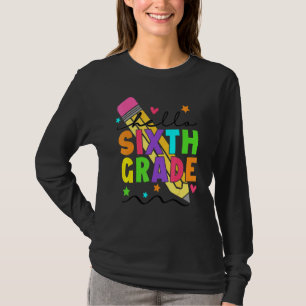Camiseta Hola profesor de Lápiz de sexto grado