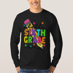 Camiseta Hola profesor de Lápiz de sexto grado