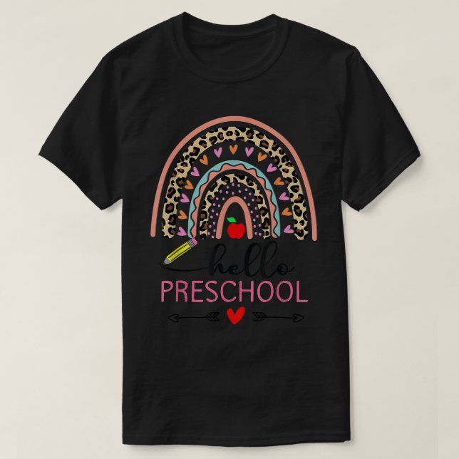 Camiseta Hola Profesor De Preescolar De Vuelta A La Escuela (Diseño del anverso)