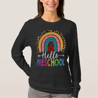 Camiseta Hola Profesor De Preescolar Rainbow Leopard De Vue