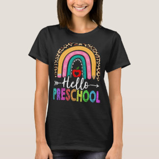 Camiseta Hola Profesor De Preescolar Rainbow Leopard De Vue