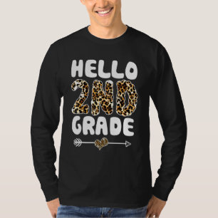 Camiseta Hola profesor de primer curso de impresión de leop