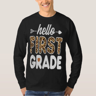 Camiseta Hola profesor de primer curso de Leopardo de prime
