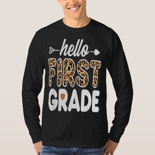 Camiseta Hola profesor de primer curso de Leopardo de prime (Anverso)