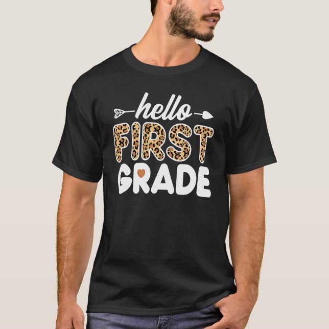 Camiseta Hola profesor de primer curso de Leopardo de prime (Anverso)