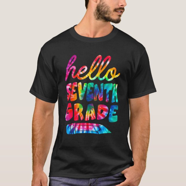Camiseta Hola, profesor de secundaria de tintes de grado 7 (Anverso)