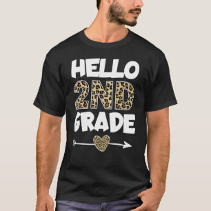Camiseta Hola profesor de segundo curso de Leopard Print