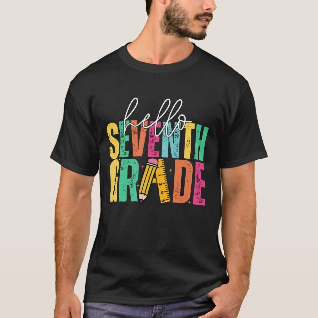 Camiseta Hola profesor de séptimo grado estudiante de 7º gr (Anverso)
