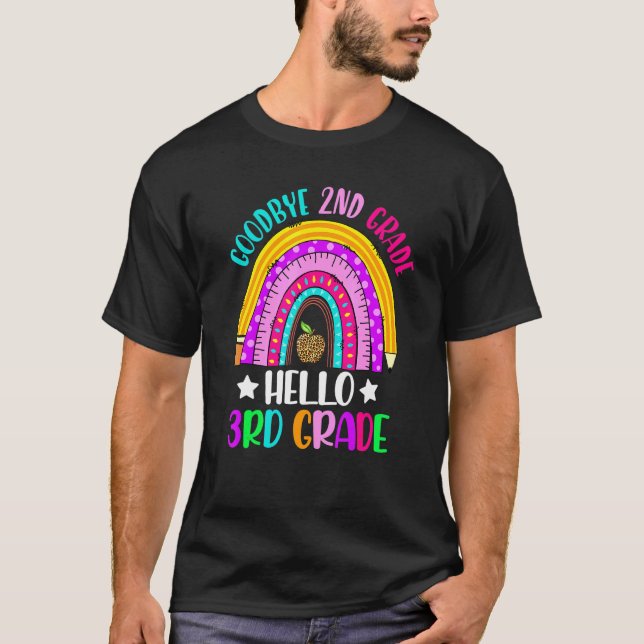 Camiseta Hola profesor de tercer curso de arcoiris de segun (Anverso)