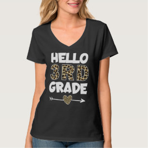 Camiseta Hola profesor de tercer curso de Leopard Print