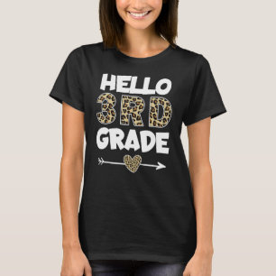 Camiseta Hola profesor de tercer curso de Leopard Print