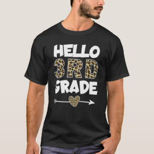 Camiseta Hola profesor de tercer curso de Leopard Print