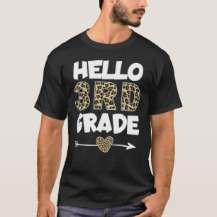 Camiseta Hola profesor de tercer curso de Leopard Print