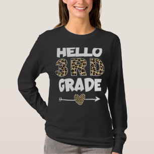 Camiseta Hola profesor de tercer curso de Leopard Print