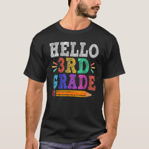 Camiseta Hola, profesor de tercer grado de vuelta a la escu
