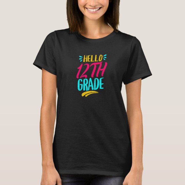 Camiseta Hola profesor de último año de secundaria primer d (Anverso)