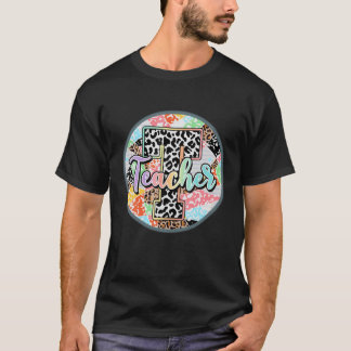 Camiseta Hola Profesor Leopard Rainbow Funny vuelve a la es
