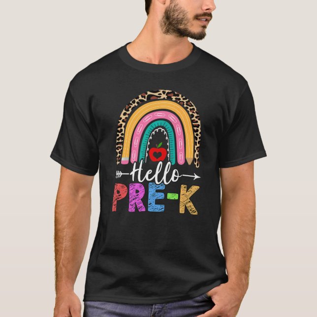 Camiseta Hola Profesor Preuniversitario Rainbow Leopard de  (Anverso)