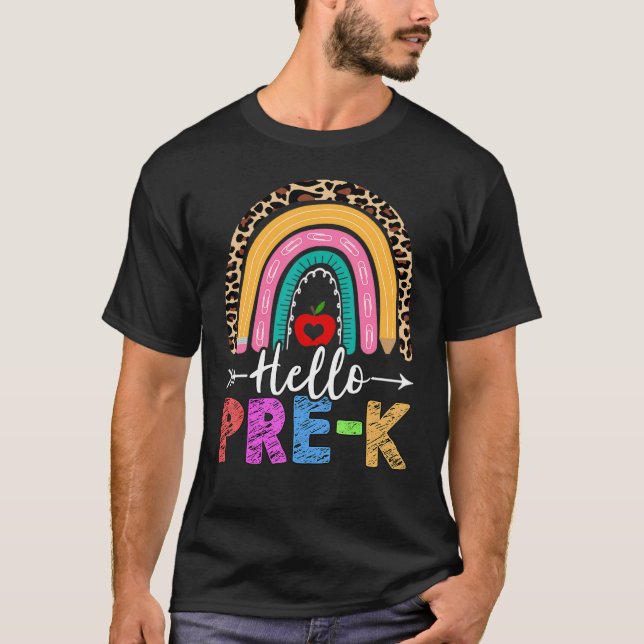 Camiseta Hola Profesor Preuniversitario Rainbow Leopard de  (Anverso)