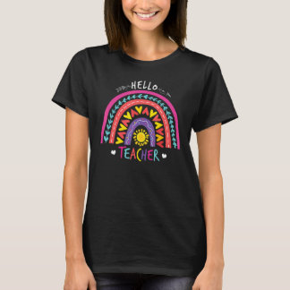 Camiseta Hola Profesor, Primer Día De La Escuela De Arcoiri