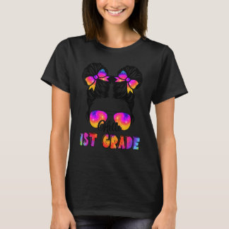 Camiseta Hola profesora de 1er grado con moño desordenado d