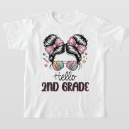 Camiseta Hola Profesora de Segundo Grado con Lazo Coquette