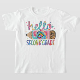 Camiseta Hola Profesora de Segundo Grado con Lazo Coquette