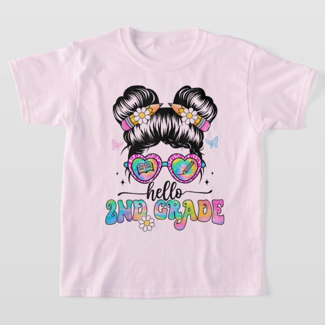 Camiseta Hola Profesora de Segundo Grado con Lazo Coquette (Distribución)