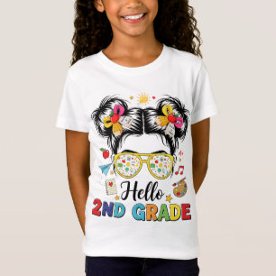 Camiseta Hola Profesora de Segundo Grado con Moño Desordena