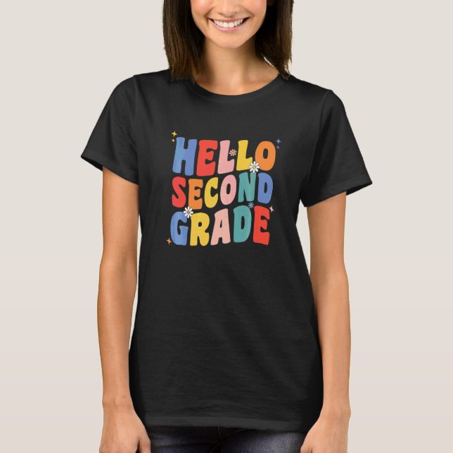 Camiseta Hola profesora de segundo grado de vuelta a la esc (Anverso)