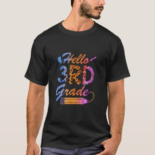 Camiseta Hola, profesora de tercer grado Leopard Pen de vue