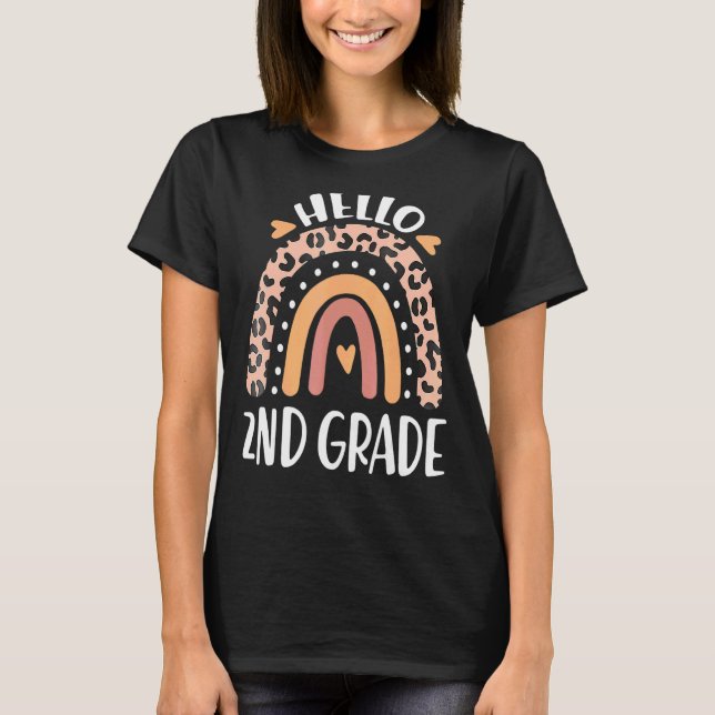 Camiseta Hola, profesores de arco iris de 2º grado, niños d (Anverso)