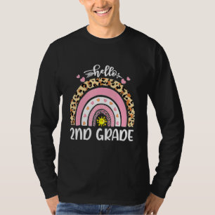 Camiseta Hola, profesores de arco iris de 2º grado, niños d