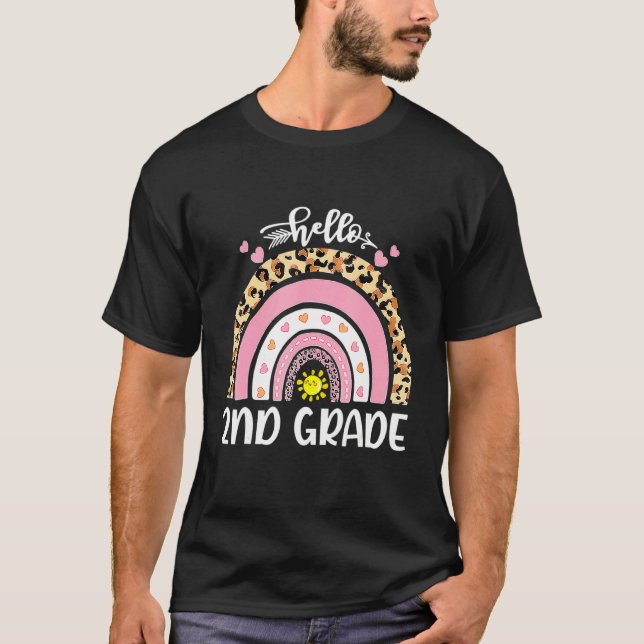 Camiseta Hola, profesores de arco iris de 2º grado, niños d (Anverso)